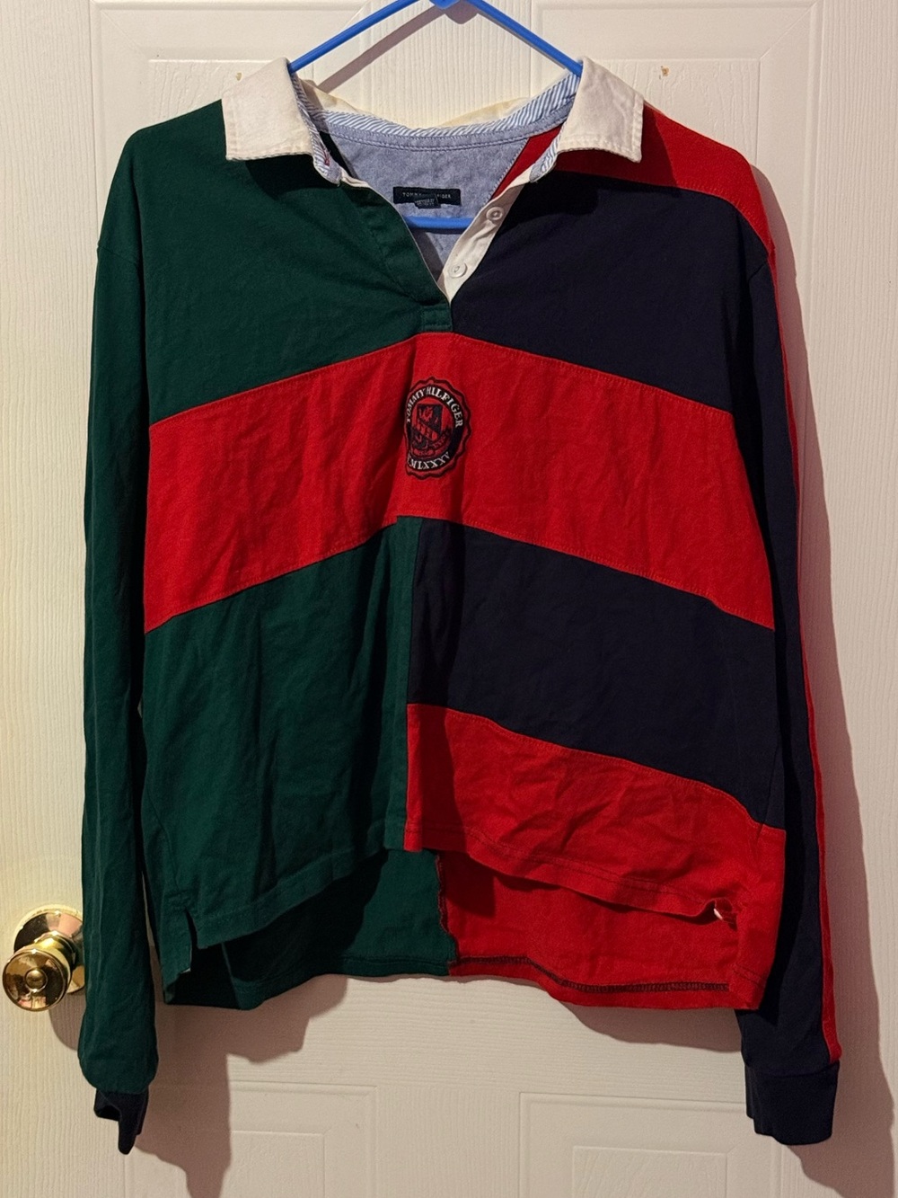 Tommy Hilfiger Women’s Colorblock Rugby Top - Red, Green, Navy